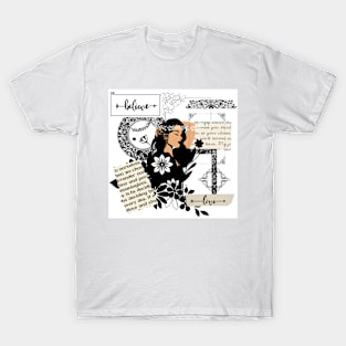 Women In Black Dress T-Shirt